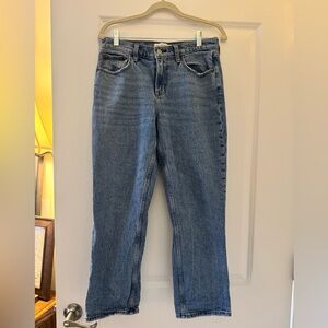 Abercrombie & Fitch Women's MiD Rise Curve Love Straight Leg Blue Jeans